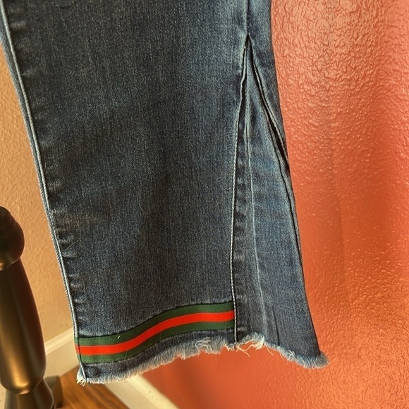 NEW KOKO Insert Flare Jeans with Green Red Trim - Picture 6 of 12